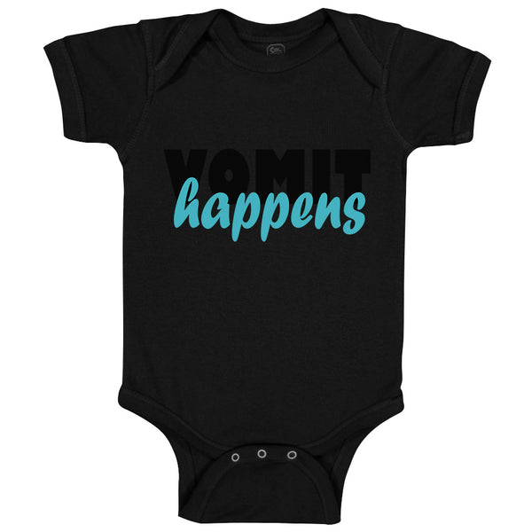 Baby Clothes Vomit Happens Funny Humor Baby Bodysuits Boy & Girl Cotton