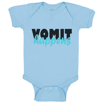 Baby Clothes Vomit Happens Funny Humor Baby Bodysuits Boy & Girl Cotton