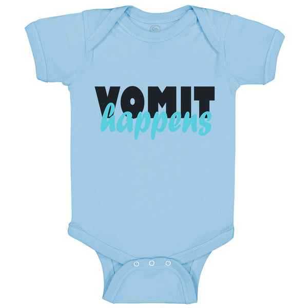 Baby Clothes Vomit Happens Funny Humor Baby Bodysuits Boy & Girl Cotton