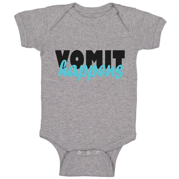 Baby Clothes Vomit Happens Funny Humor Baby Bodysuits Boy & Girl Cotton