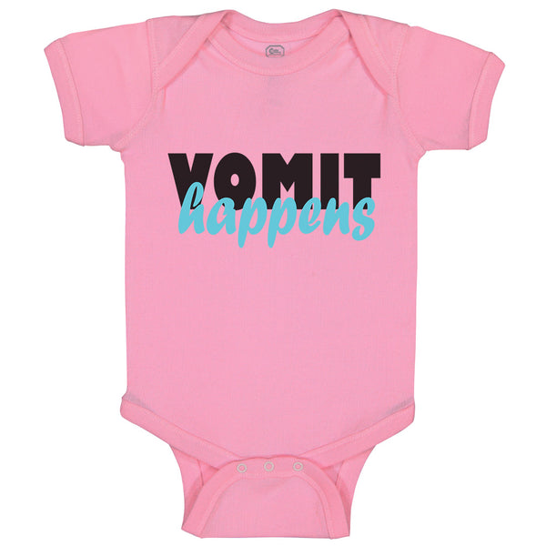 Baby Clothes Vomit Happens Funny Humor Baby Bodysuits Boy & Girl Cotton