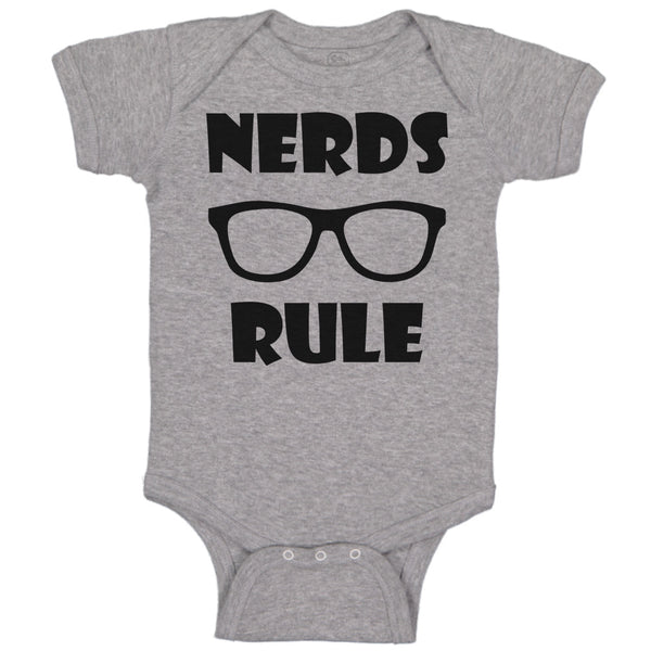 Baby Clothes Nerds Rule Funny Nerd Geek Baby Bodysuits Boy & Girl Cotton