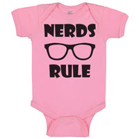 Baby Clothes Nerds Rule Funny Nerd Geek Baby Bodysuits Boy & Girl Cotton