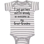 Baby Clothes Got Here Already Awesome Great-Grandma Grandmother Baby Bodysuits