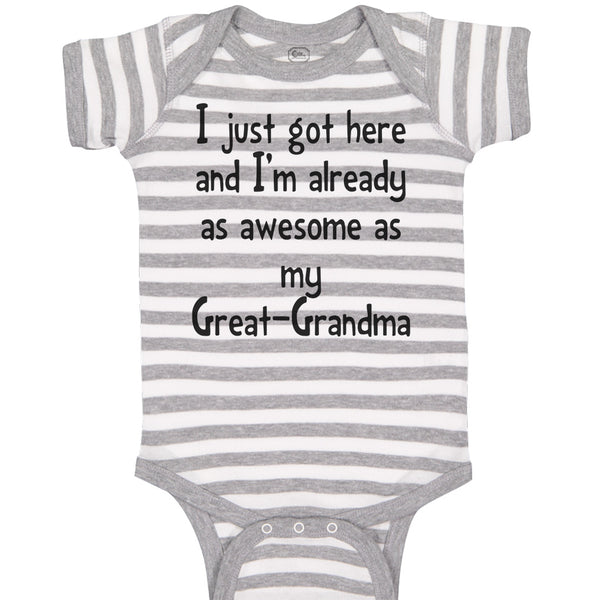 Baby Clothes Got Here Already Awesome Great-Grandma Grandmother Baby Bodysuits