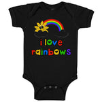 Baby Clothes I Love Rainbows Valentines Love Baby Bodysuits Boy & Girl Cotton