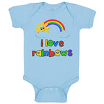 Baby Clothes I Love Rainbows Valentines Love Baby Bodysuits Boy & Girl Cotton