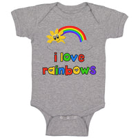 Baby Clothes I Love Rainbows Valentines Love Baby Bodysuits Boy & Girl Cotton