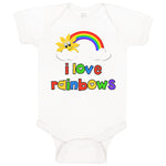 Baby Clothes I Love Rainbows Valentines Love Baby Bodysuits Boy & Girl Cotton