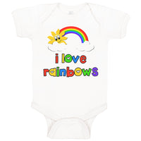 Baby Clothes I Love Rainbows Valentines Love Baby Bodysuits Boy & Girl Cotton