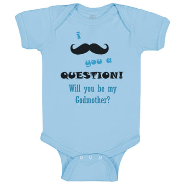 Baby Clothes Question! Will You Be My Godmother Baby Bodysuits Boy & Girl Cotton