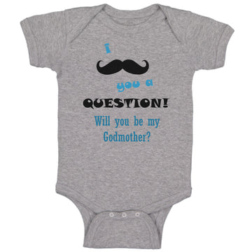 Baby Clothes Question! Will You Be My Godmother Baby Bodysuits Boy & Girl Cotton