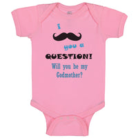 Baby Clothes Question! Will You Be My Godmother Baby Bodysuits Boy & Girl Cotton