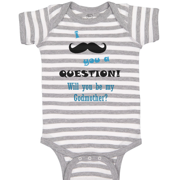 Baby Clothes Question! Will You Be My Godmother Baby Bodysuits Boy & Girl Cotton