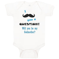 Baby Clothes Question! Will You Be My Godmother Baby Bodysuits Boy & Girl Cotton