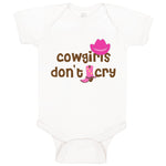 Baby Clothes Cowgirls Don'T Cry Western Style B Baby Bodysuits Boy & Girl Cotton