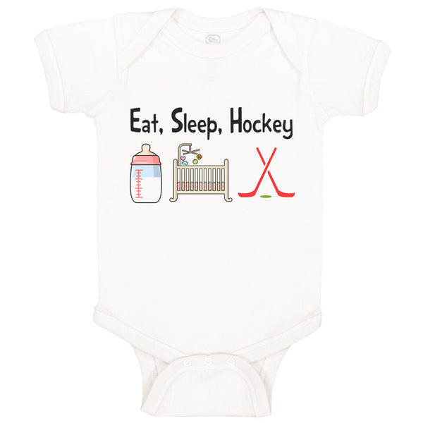 Baby Clothes Eat, Sleep, Hockey Baby Bodysuits Boy & Girl Newborn Clothes Cotton