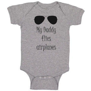 Baby Clothes My Daddy Flies Airplanes Pilot Dad Father's Day Style C Cotton