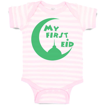 Baby Clothes My First Eid Arabic Baby Bodysuits Boy & Girl Cotton