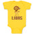 Baby Clothes Lions Wild Animal Standing with Rugby Ball Sport Baby Bodysuits