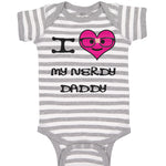 Baby Clothes Pink Heart Black Text Love Nerdy Daddy Dad Father's Day Cotton