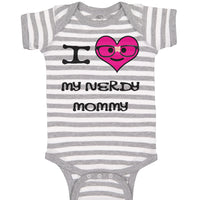 Baby Clothes Pink Heart Black Text Love Nerdy Mommy Mom Mothers Baby Bodysuits