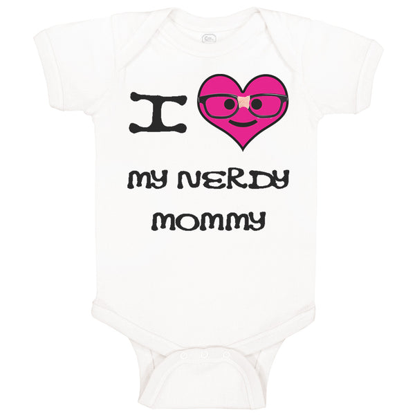 Pink Heart Black Text Love Nerdy Mommy Mom Mothers