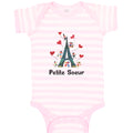 Baby Clothes Eiffel Tower and Black Text Petite Soeur Love Valentines Cotton