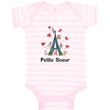 Baby Clothes Eiffel Tower and Black Text Petite Soeur Love Valentines Cotton