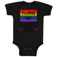 Baby Clothes I Love My Lesbian Aunt with Gay Flag Lgbtq B Baby Bodysuits Cotton