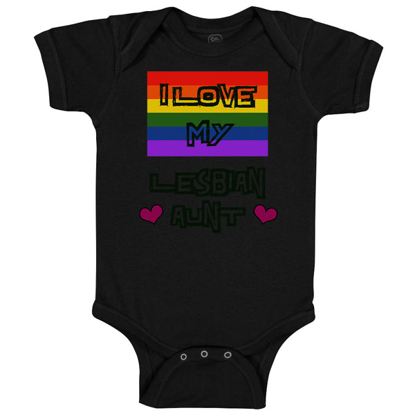 Baby Clothes I Love My Lesbian Aunt with Gay Flag Lgbtq B Baby Bodysuits Cotton