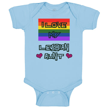 Baby Clothes I Love My Lesbian Aunt with Gay Flag Lgbtq B Baby Bodysuits Cotton