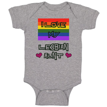 Baby Clothes I Love My Lesbian Aunt with Gay Flag Lgbtq B Baby Bodysuits Cotton