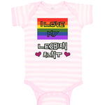 Baby Clothes I Love My Lesbian Aunt with Gay Flag Lgbtq B Baby Bodysuits Cotton