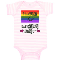 Baby Clothes I Love My Lesbian Aunt with Gay Flag Lgbtq B Baby Bodysuits Cotton