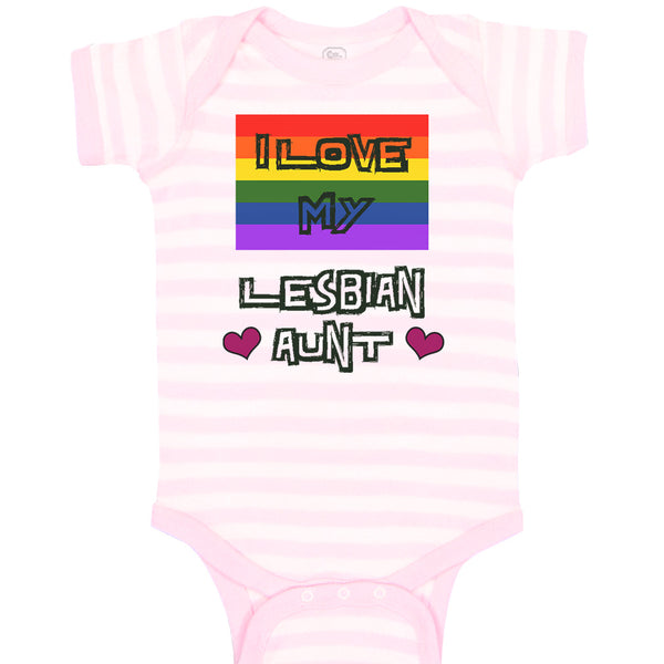Baby Clothes I Love My Lesbian Aunt with Gay Flag Lgbtq B Baby Bodysuits Cotton