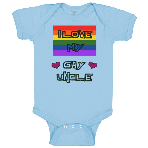 Baby Clothes I Love My Gay Uncle with Gay Flag B Baby Bodysuits Cotton