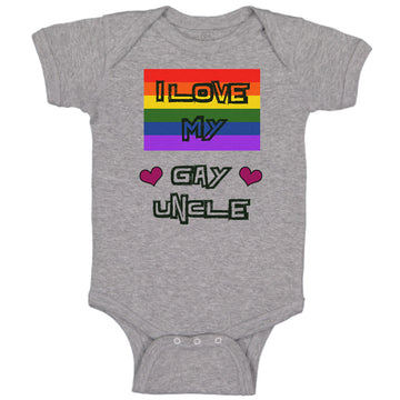Baby Clothes I Love My Gay Uncle with Gay Flag B Baby Bodysuits Cotton