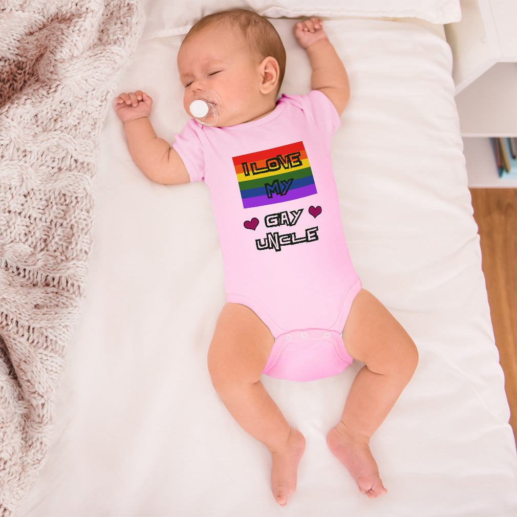 Cute Rascals Baby Clothes I Love My Gay Uncle with Gay Flag B