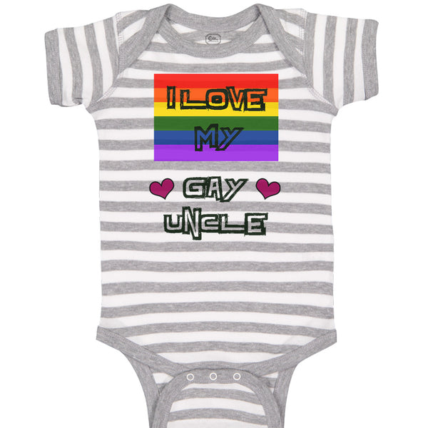 Baby Clothes I Love My Gay Uncle with Gay Flag B Baby Bodysuits Cotton