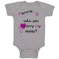 Baby Clothes Black Purple Mommy Will You Marry Daddy Baby Bodysuits Cotton