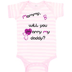 Baby Clothes Black Purple Mommy Will You Marry Daddy Baby Bodysuits Cotton