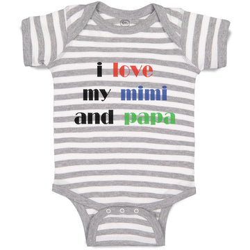 Baby Clothes I Love My Mimi and Papa Grandparents Baby Bodysuits Cotton