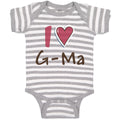 Baby Clothes I Love Grandma Grandmother Grandma Baby Bodysuits Boy & Girl Cotton