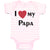 Baby Clothes I Love My Heart Papa Dad Father's Day Baby Bodysuits Cotton