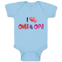 Baby Clothes I Love Heart Oma Opa Grandparents Baby Bodysuits Boy & Girl Cotton