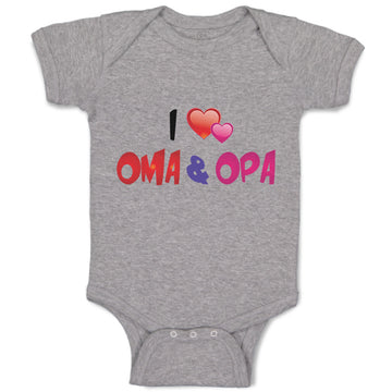 Baby Clothes I Love Heart Oma Opa Grandparents Baby Bodysuits Boy & Girl Cotton