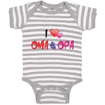 Baby Clothes I Love Heart Oma Opa Grandparents Baby Bodysuits Boy & Girl Cotton