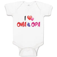 Baby Clothes I Love Heart Oma Opa Grandparents Baby Bodysuits Boy & Girl Cotton