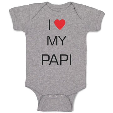 Baby Clothes I Love Heart My Papi Valentines Love Baby Bodysuits Cotton